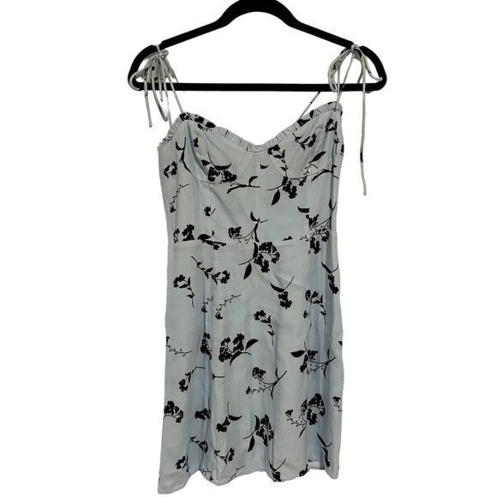 Aritzia Wilfred Fable Heatwave Blue Floral Bustier Style Mini Dress‎ Size 4 NWT